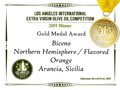 Biceno - 2014 Gold Medal Aromatizzato Arancio - Los Angeles International Extra Virgin Olive Oil competition
