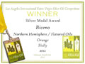 Biceno - 2013 Silver Medal Aromatizzato Arancia - Los Angeles International Extra Virgin Olive Oil competition