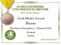 Biceno - 2015 Gold Medal Aromatizzato Arancia - Los Angeles International Extra Virgin Olive Oil competition